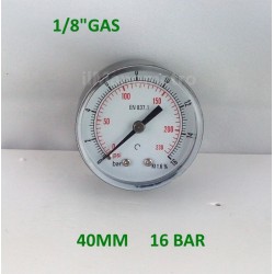 Dry pressure gauge 16 Bar diameter dn 40mm back