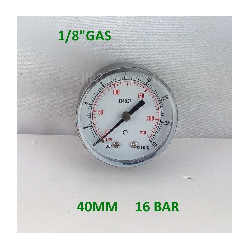 Dry pressure gauge 16 Bar diameter dn 40mm back Dry pressure gauge 16 Bar diameter dn 40mm back