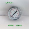 Dry pressure gauge 16 Bar diameter dn 40mm back