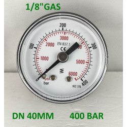 Dry pressure gauge 400 Bar diameter dn 40mm back