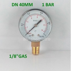 Dry pressure gauge 1 Bar diameter dn 40mm bottom