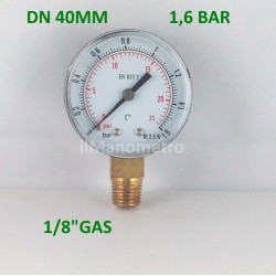 Manometro 1,6 Bar diametro dn 40mm  radiale