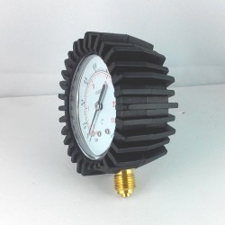 Dry pressure gauge 1 Bar with max pressure pointer diameter dn 63mm  bottom