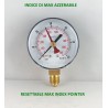 Manometro 60 Bar con indice di massima diametro dn 63mm radiale