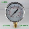 Manometro glicerina 16 Bar diametro dn 63mm radiale